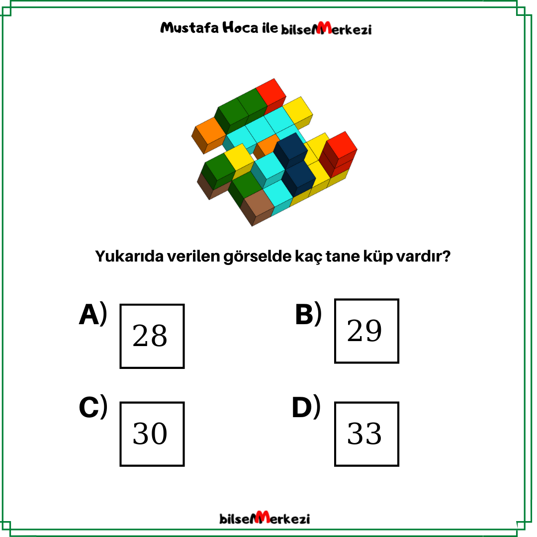 Deneme Sınavı-1 MKL3 KupSayisiniBul Question 0008 Answer D - Deneme Sınavı-1